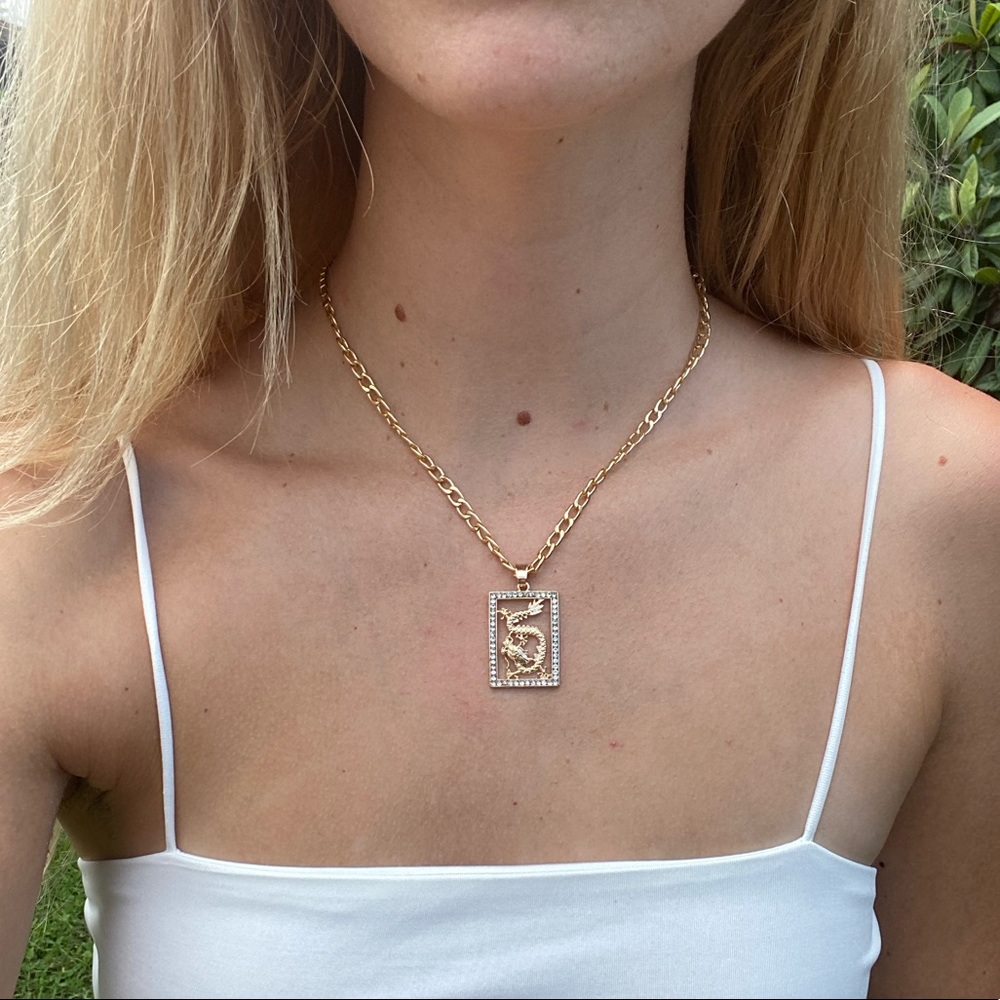 Gold dragon necklace